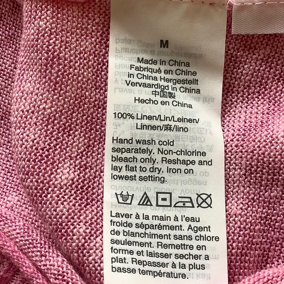 EUC- J. Crew Geranium Linen Sweater w/ pocket, Medium - Picture 8 of 9